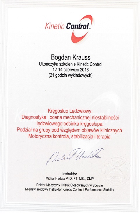 dr Bogdan Krauss, trener personalny